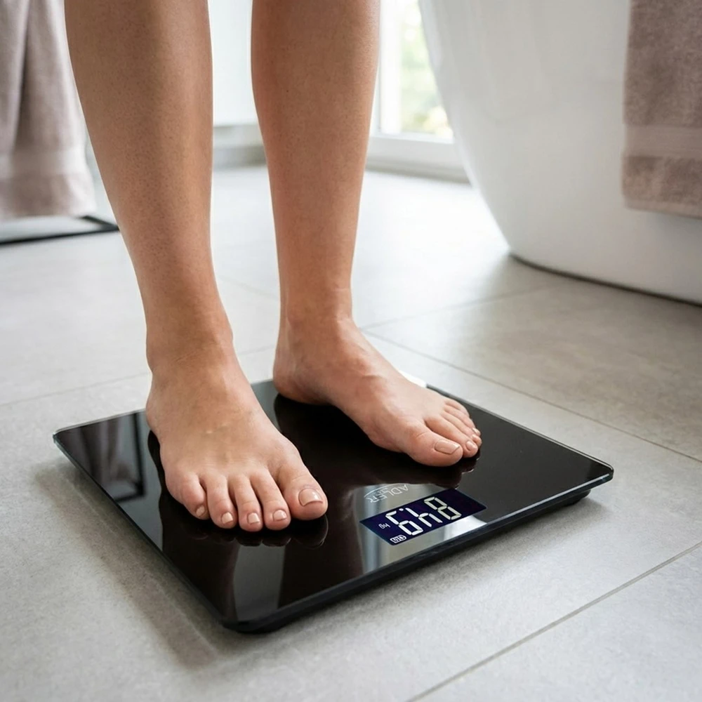 Svarstyklės Bathroom scale ADLER AD 8194b rechargeable USB-C Juodas