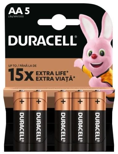 BATTERIES DURACELL ALK AA 5PCS.