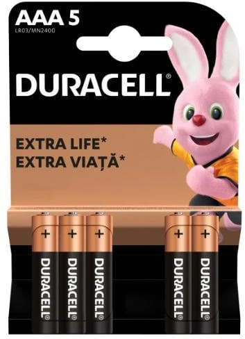 BATTERIES DURACELL ALK AAA 5PCS.