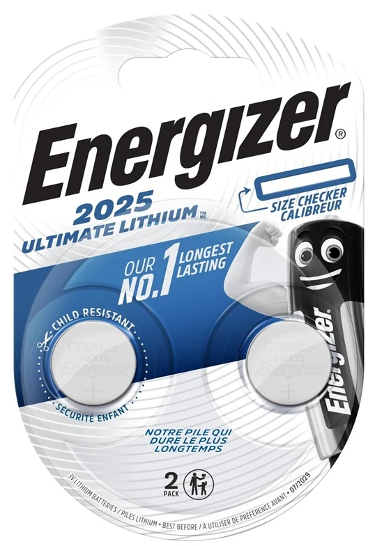 Energizer CR2025 ličio monetinės baterijos 3V, 2 vnt.