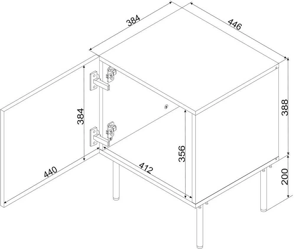 Cama Meble Bedside table 2 pcs PALAZZO BIS 45x39xH59 baltas matt