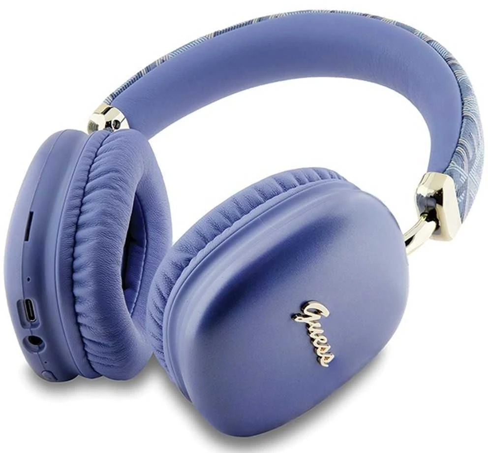 Guess Bluetooth on-ear ausinės GUBHK1GCTCSU violetinė/violetinė Gcube Metallic Script Logo