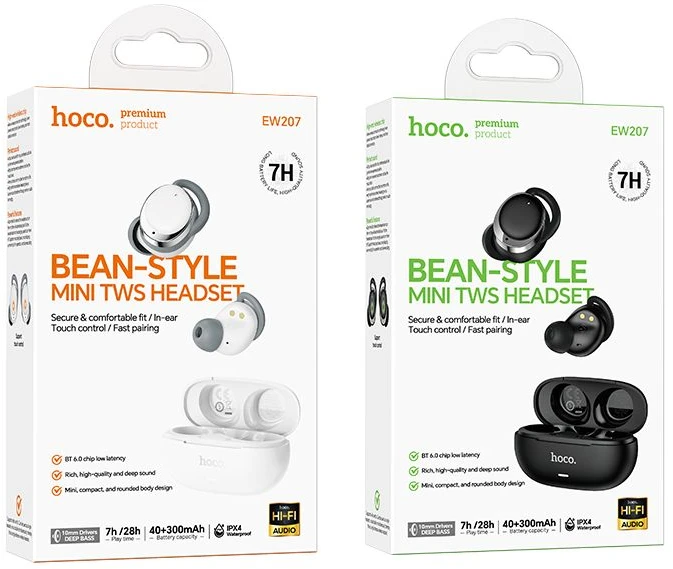 Belaidės ausinės Hoco EW207 baltas