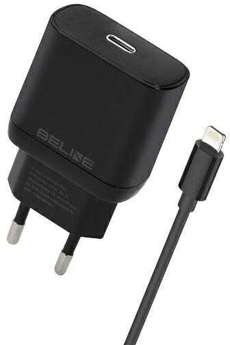 Beline Charger 1x USB-C 30W + lightning cable juodos spalvos /juodos spalvos PD 3.0 BLNCB30L GaN