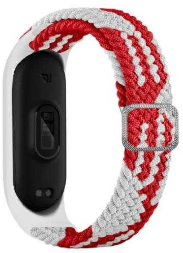 Beline apyrankė Mi Band 7/6/5 Textile red/baltas