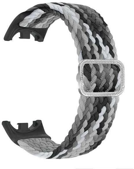 Beline Mi Band 10/9/8 Nylon apyrankė juodos spalvos-baltos spalvos