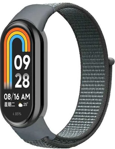 Beline Mi Band 10/9/8 NylonLoop apyrankė pilka