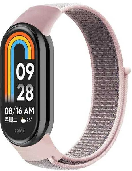 Beline Mi Band 10/9/8 NylonLoop apyrankė rožinės spalvos