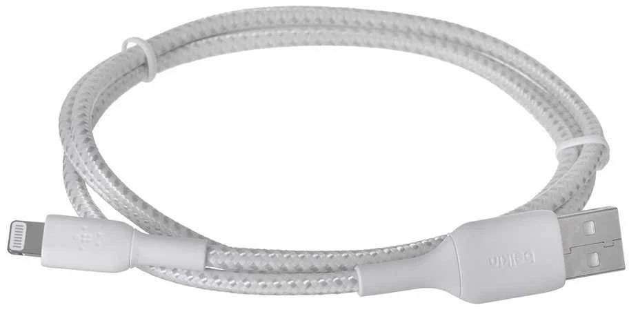 USB kabelis Belkin Boost Charge Braided USB-A to Lightning 1.0m baltas
