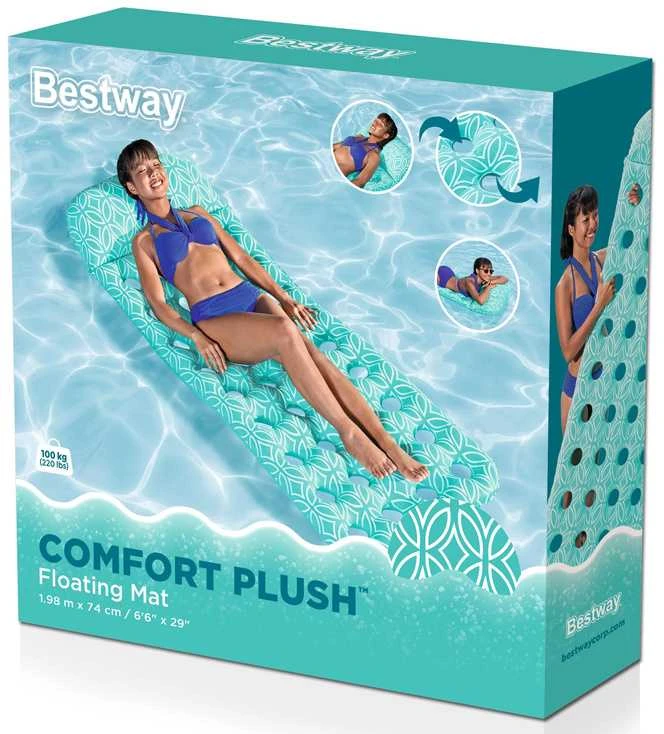 Bestway „Comfort Plush“ paplūdimio čiužinys su spalvos keitimo efektu, 198 x 74 cm, 43550