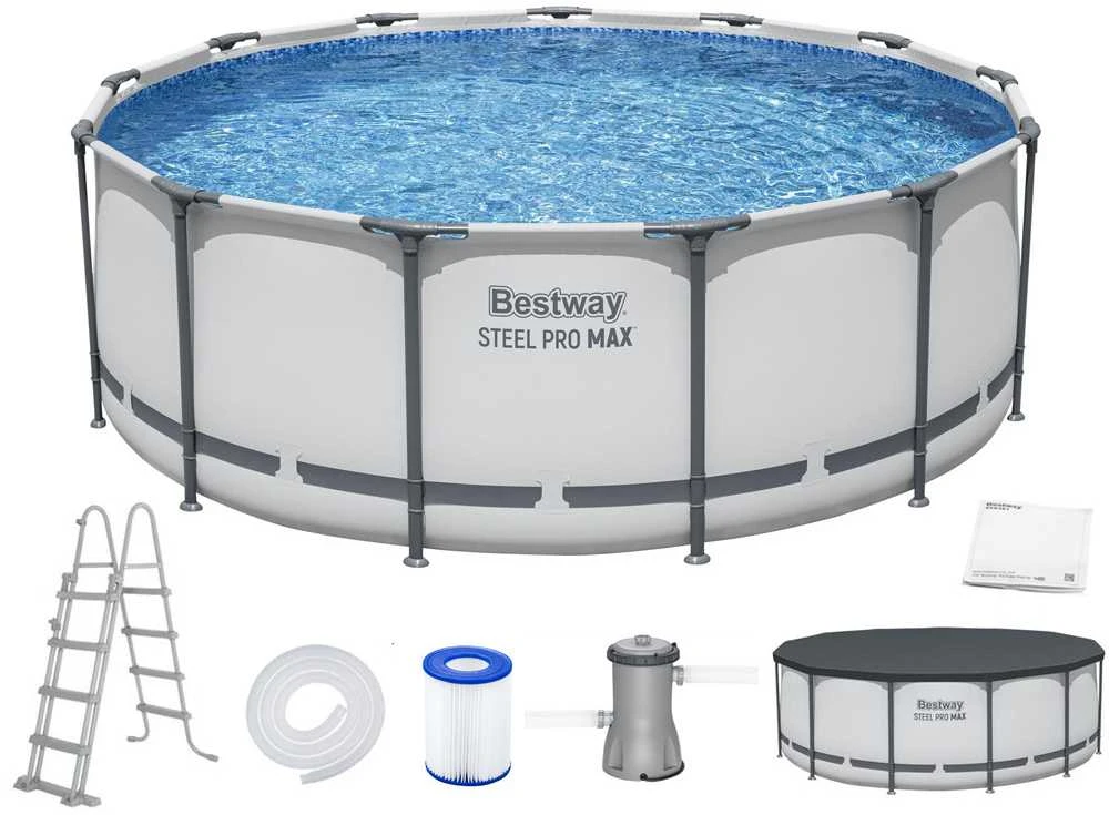 Rėminis baseinas 13 FT 396 x 122 cm plieno Pro Max BESTWAY