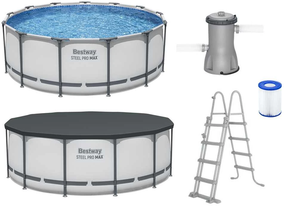 Rėminis baseinas 13 FT 396 x 122 cm plieno Pro Max BESTWAY