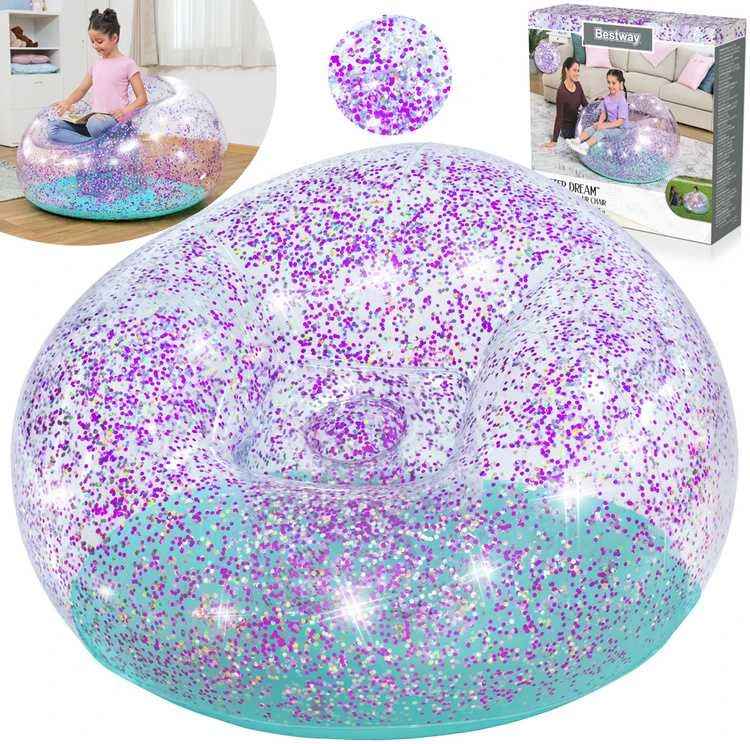 „Bestway Glitter“ kėdė pripučiama „Pouffe Glitter Dream 114 x 112 x 66cm 75115“