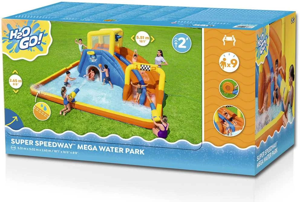 Bestway didžiulė VANDENS ŽAIDIMŲ AIKŠTELĖ 551x502x265cm čiuožykla 53377