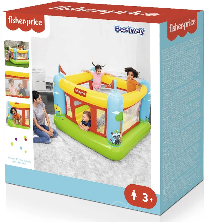 BESTWAY Fisher-Price pripučiamas batutas, 1.75m x 1.73m x 1.35m, 93553