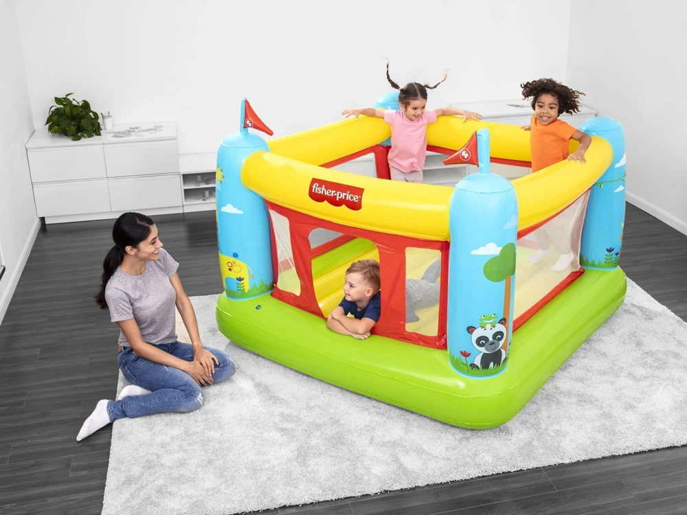 BESTWAY Fisher-Price pripučiamas batutas, 1.75m x 1.73m x 1.35m, 93553