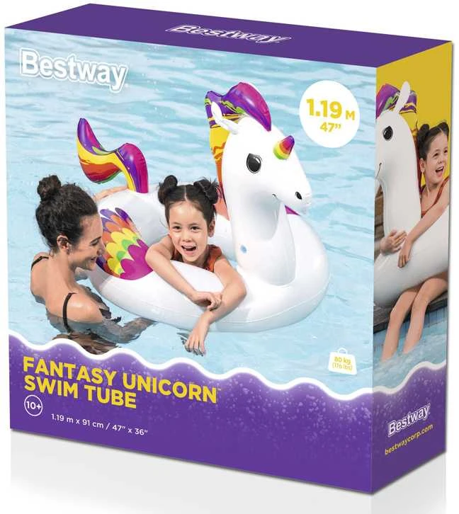 BESTWAY plaukimo ratas Fantasy Unicorn 119cm x 91cm., 36159