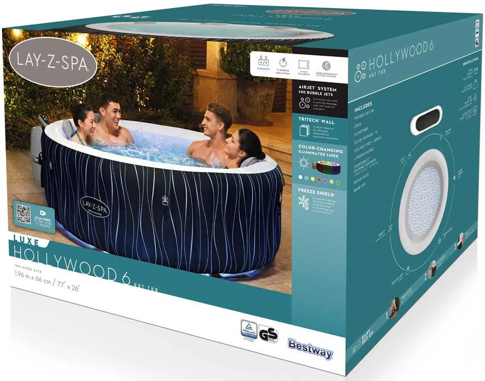 "Lay-Z-Spa" Holivudo sūkurinė vonia BESTWAY