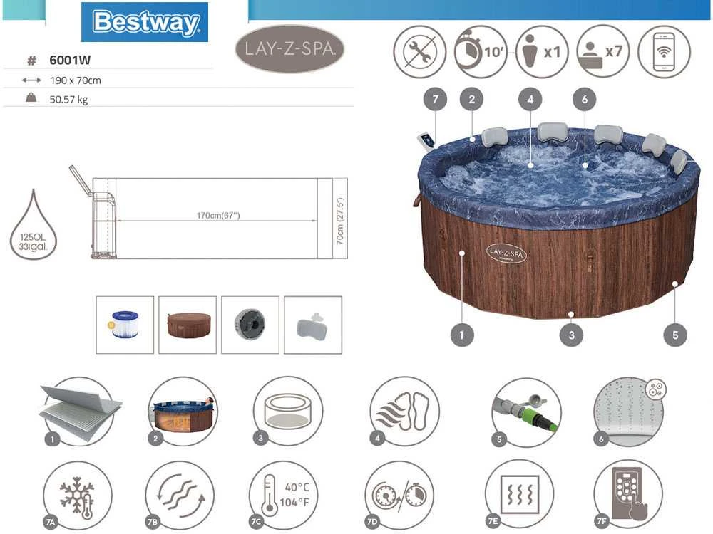 „Lay-Z-Spa Toronto SMART Air Jet Jacuzzi BESTWAY