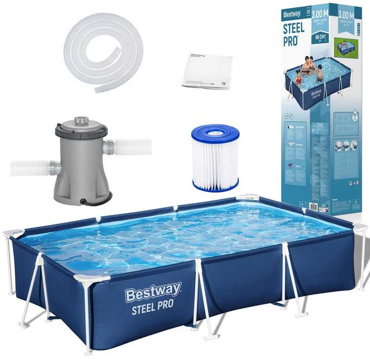 Baseinas karkasinis Bestway Steel Pro 56411, mėlynas, 3300 l