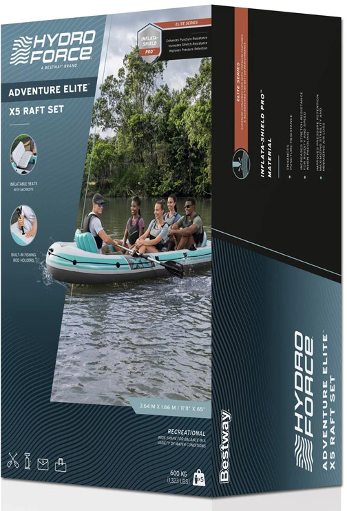 Bestway Pripučiama valtis „Adventure Elite™ X5“ 5 asmenims + irklai 315 x 166 cm 65159
