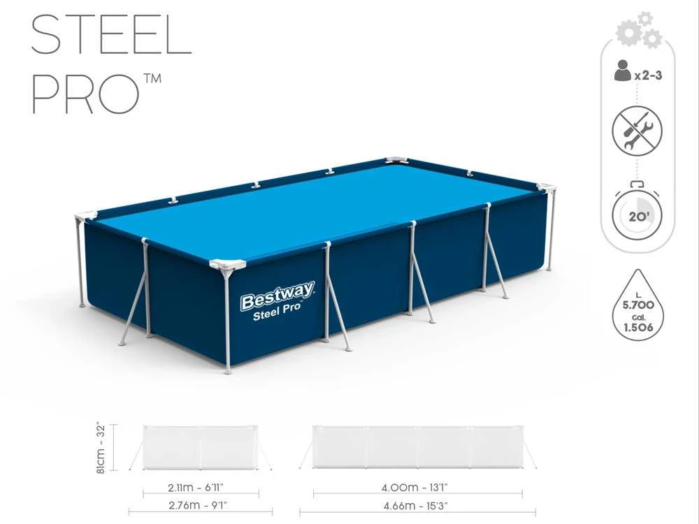 Baseino stovas 400x211x81cm Šeima 3 in 1 BESTWAY