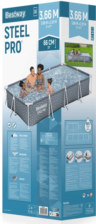 Bestway RĖMO baseinas 366 cm x 201 cm x 66 cm 7in1 561FV