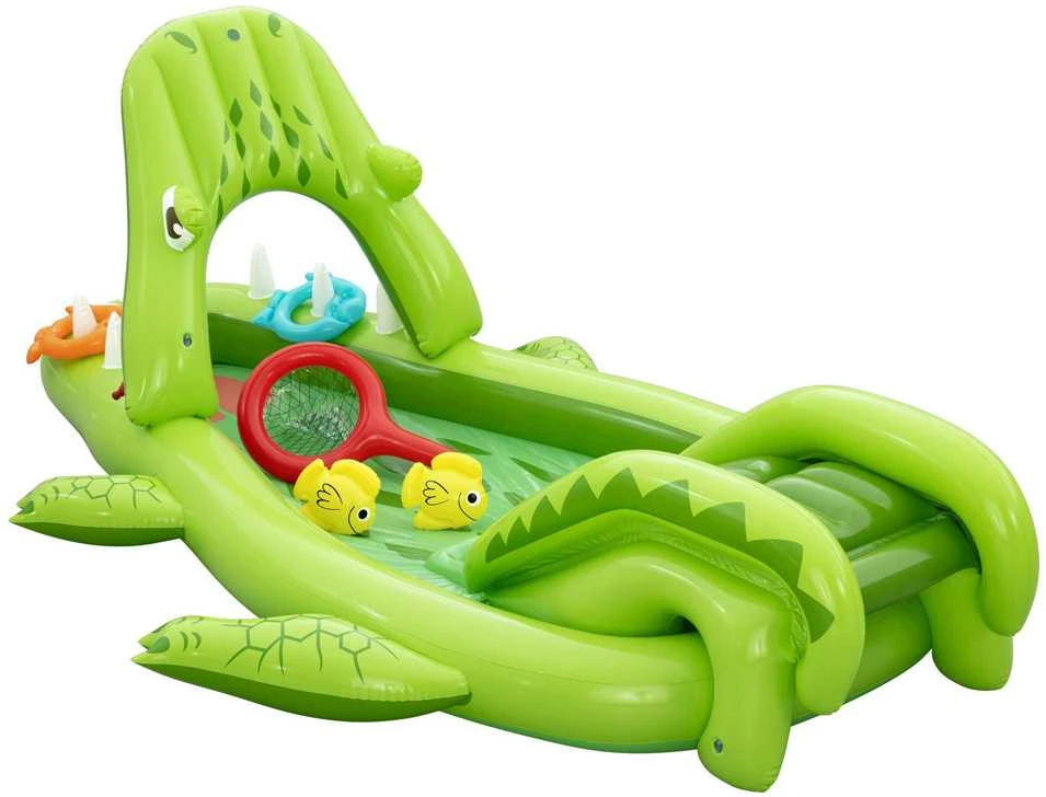 Bestway Vanduo žaidimų aikštelė KROKODILAS 234x163x87cm + Čiuožykla ir priedai 53169