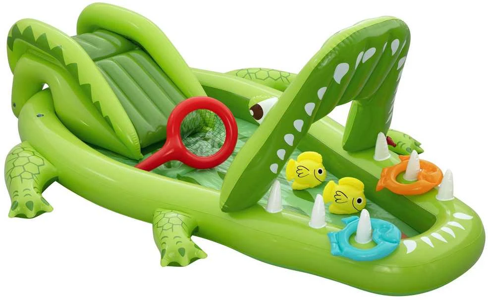 Bestway Vanduo žaidimų aikštelė KROKODILAS 234x163x87cm + Čiuožykla ir priedai 53169