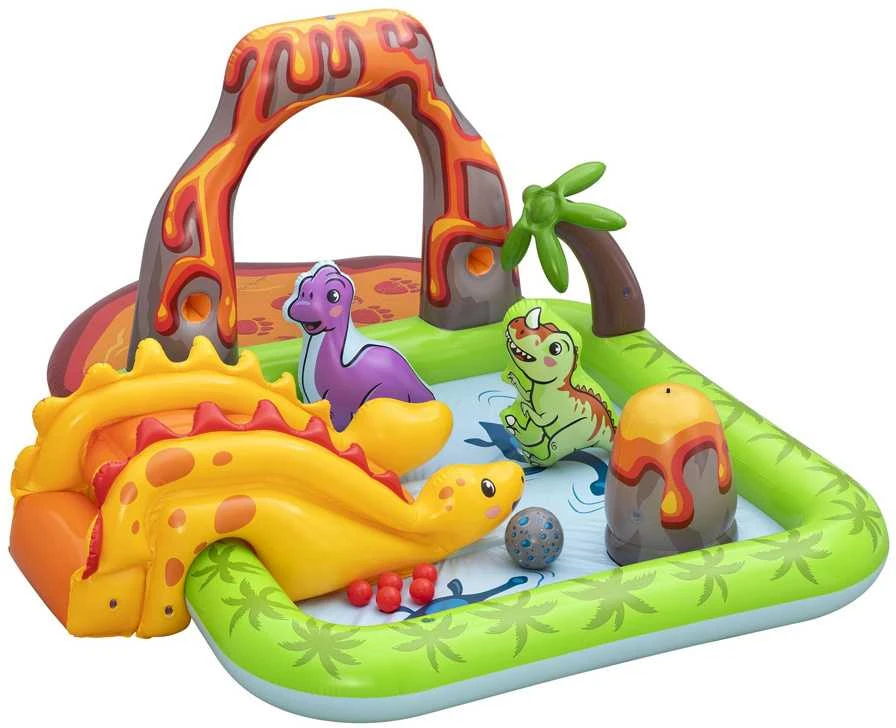 Bestway Vanduo žaidimų aikštelė DINOZAURAI 262x188x102cm su čiuožykla ir priedais 53172