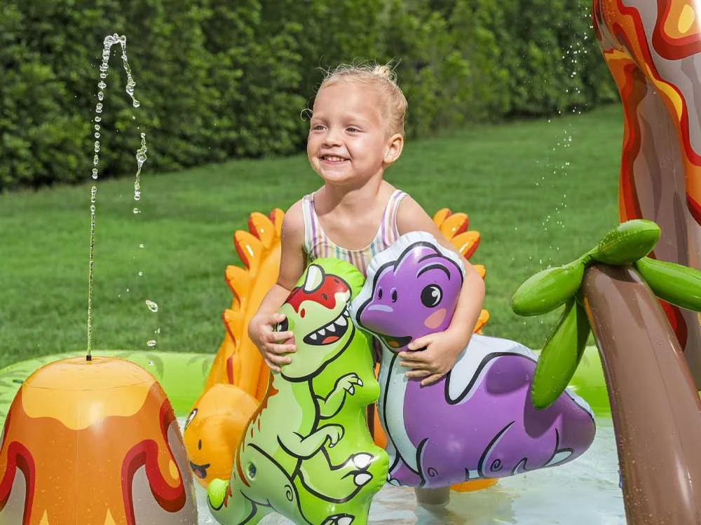 Bestway Vanduo žaidimų aikštelė DINOZAURAI 262x188x102cm su čiuožykla ir priedais 53172
