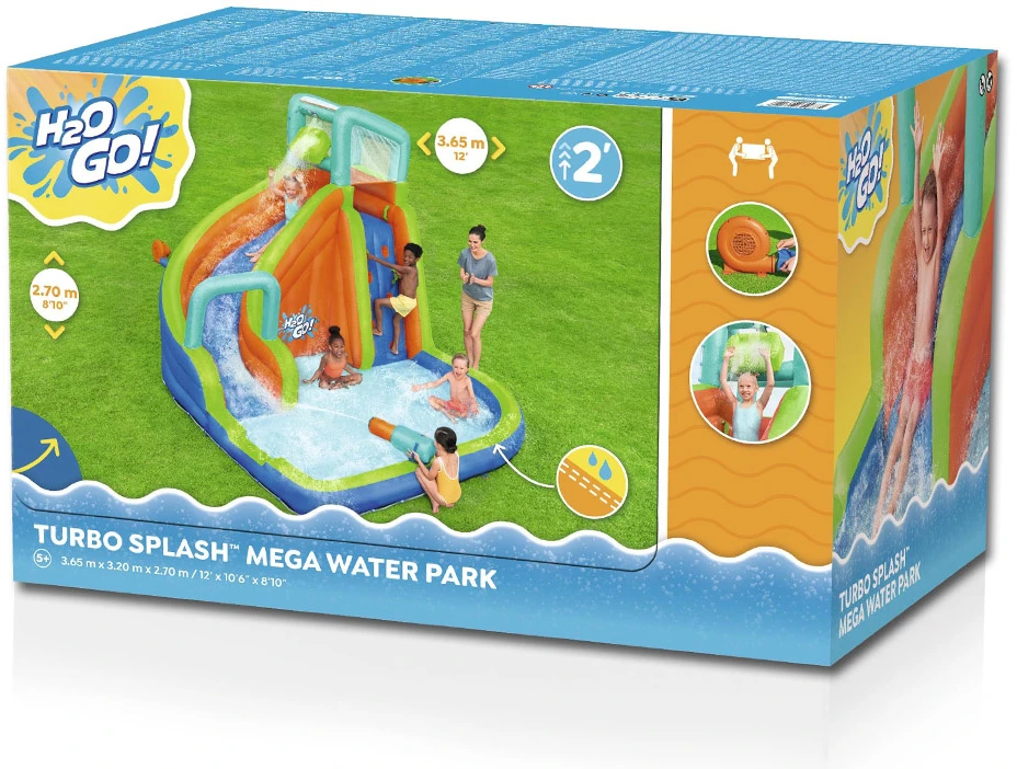 Žaidimų aikštelė Vandens parkas Turbo Splash Mega vandens parkas BESTWAY