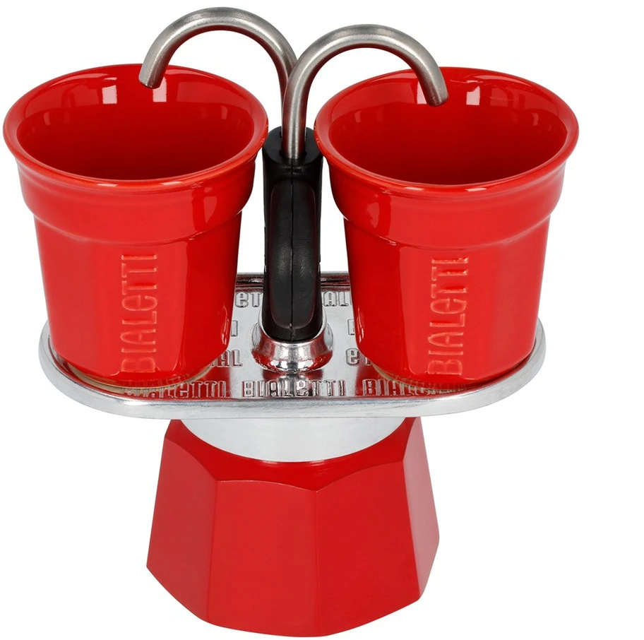Bialetti Mini Express kavos virimo aparatas, raudonos spalvos, 2 puodeliai