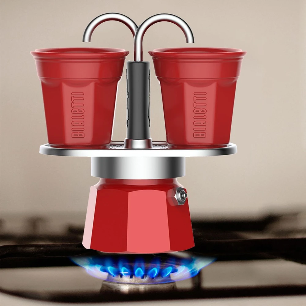 Bialetti Mini Express kavos virimo aparatas, raudonos spalvos, 2 puodeliai