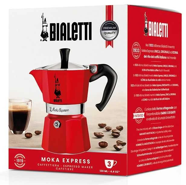 Bialetti Moka Express Moka kavinukas Raudona