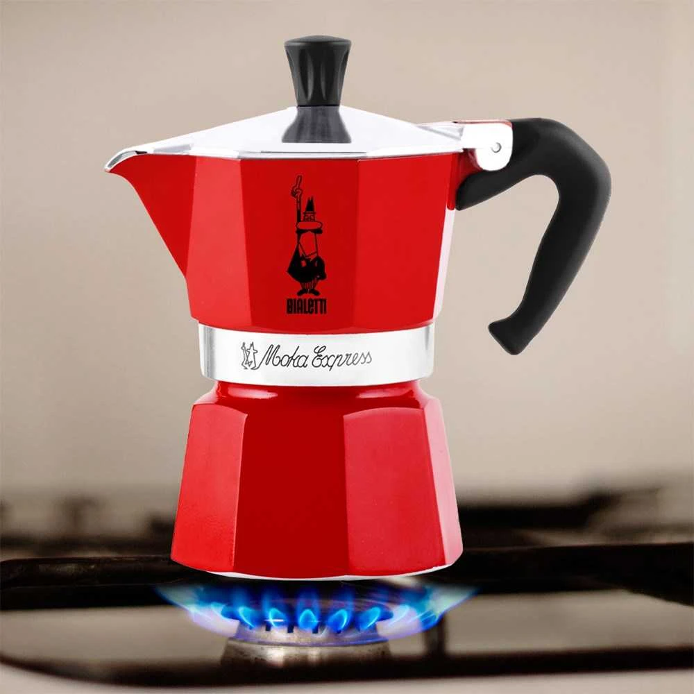 Moka puodas BIALETTI Moka Express (Netaikoma, raudona spalva)