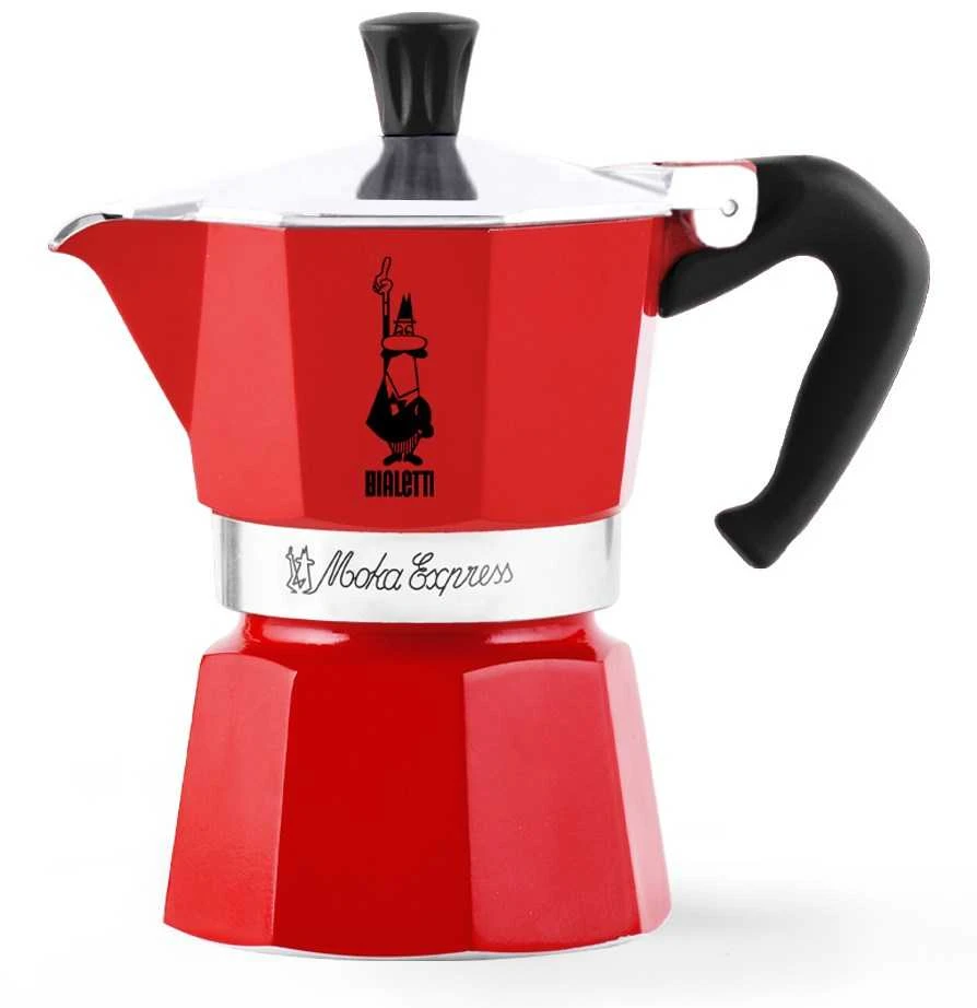 Moka puodas BIALETTI Moka Express (Netaikoma, raudona spalva)