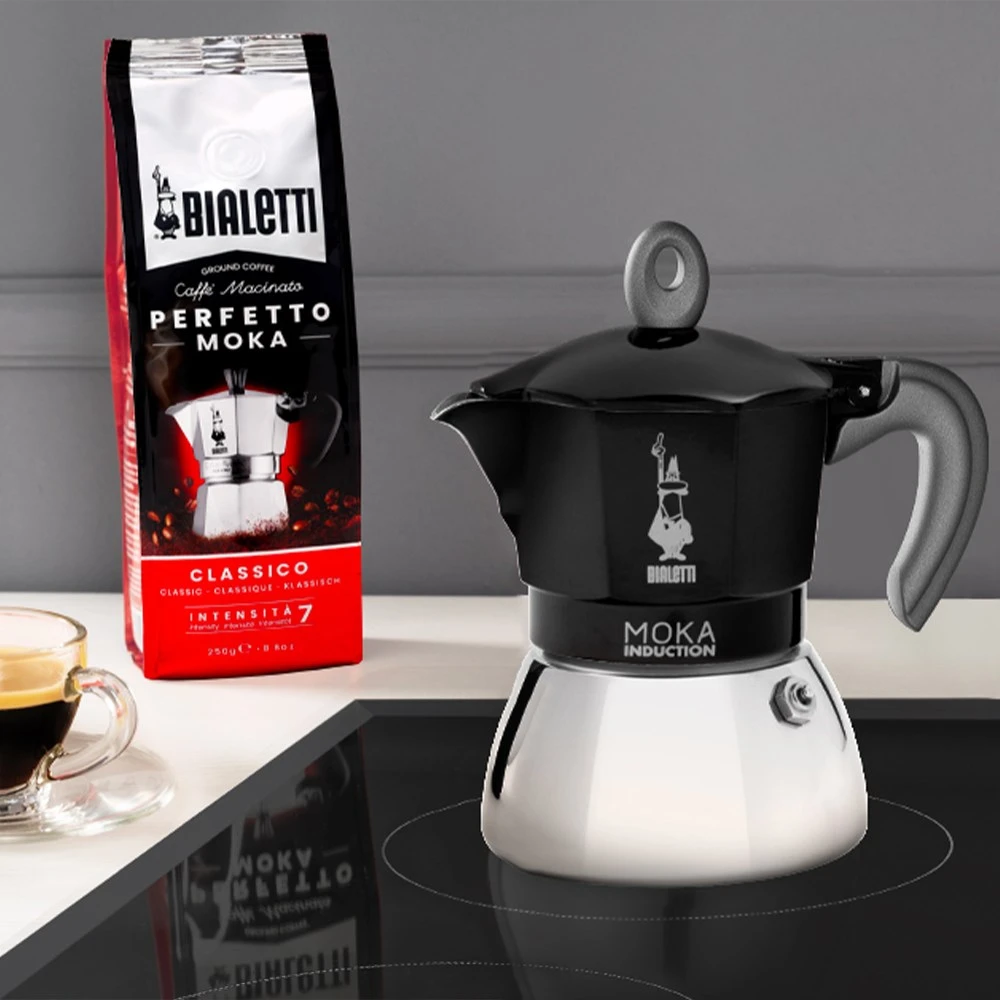 Moka kavinukas Bialetti Moka Induction Juodas 4 cups