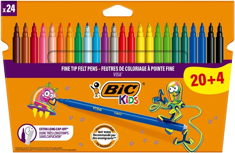 Flomasteriai BIC KIDS VISA 897098, 24 vnt.