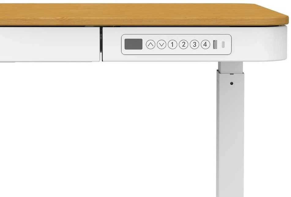 „Activejet“ stalas su elektriniu aukščio reguliavimu 140x70 ET119W-C baltas/ąžuolas