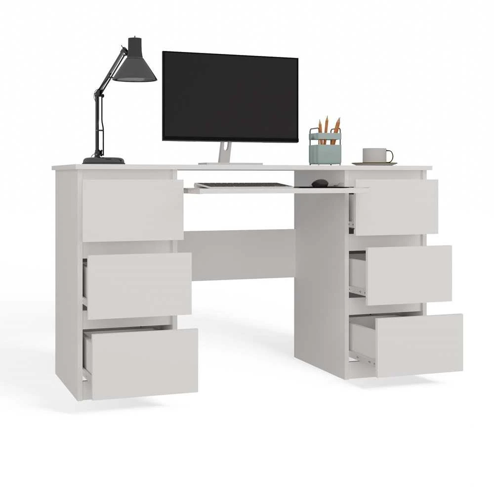 Top E Shop Kompiuterio Stalas - Topeshop KUBA BIEL MAT, Balta