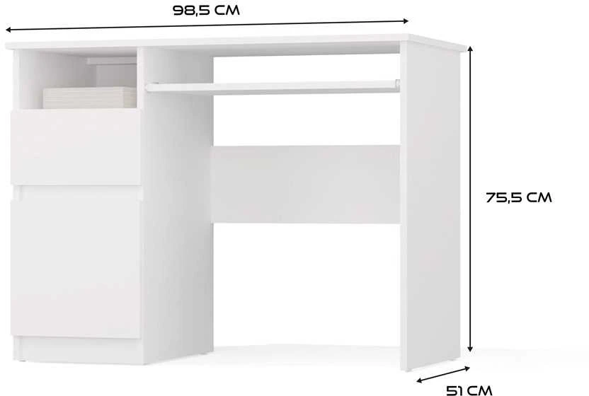 Top E Shop PORTO Left Desk, Baltas