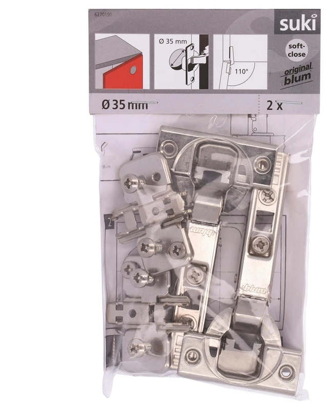 Black Blum LANKST IŠOR CLIP SOFT CLOSE D35 110 2VNT