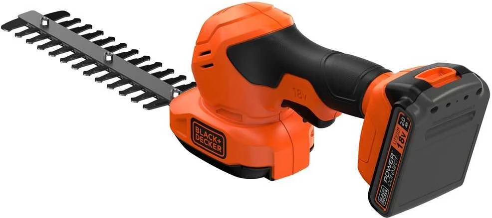 Black & Decker Juodas & Decker Gyvatvorių ir žolės žirklės Juodas & Decker BCSS18D1-QW; 18 V; 1x2,0 Ah akum.+ pakrovėjas