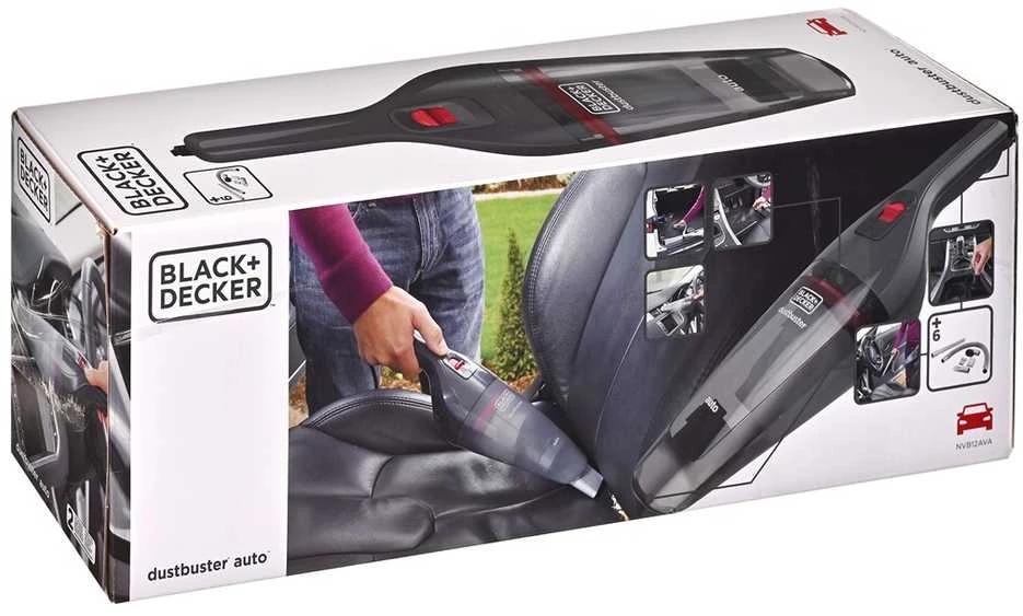 Black & Decker Juodas + DECKER DULKIŲ SIurblys 12V NVB12AVA