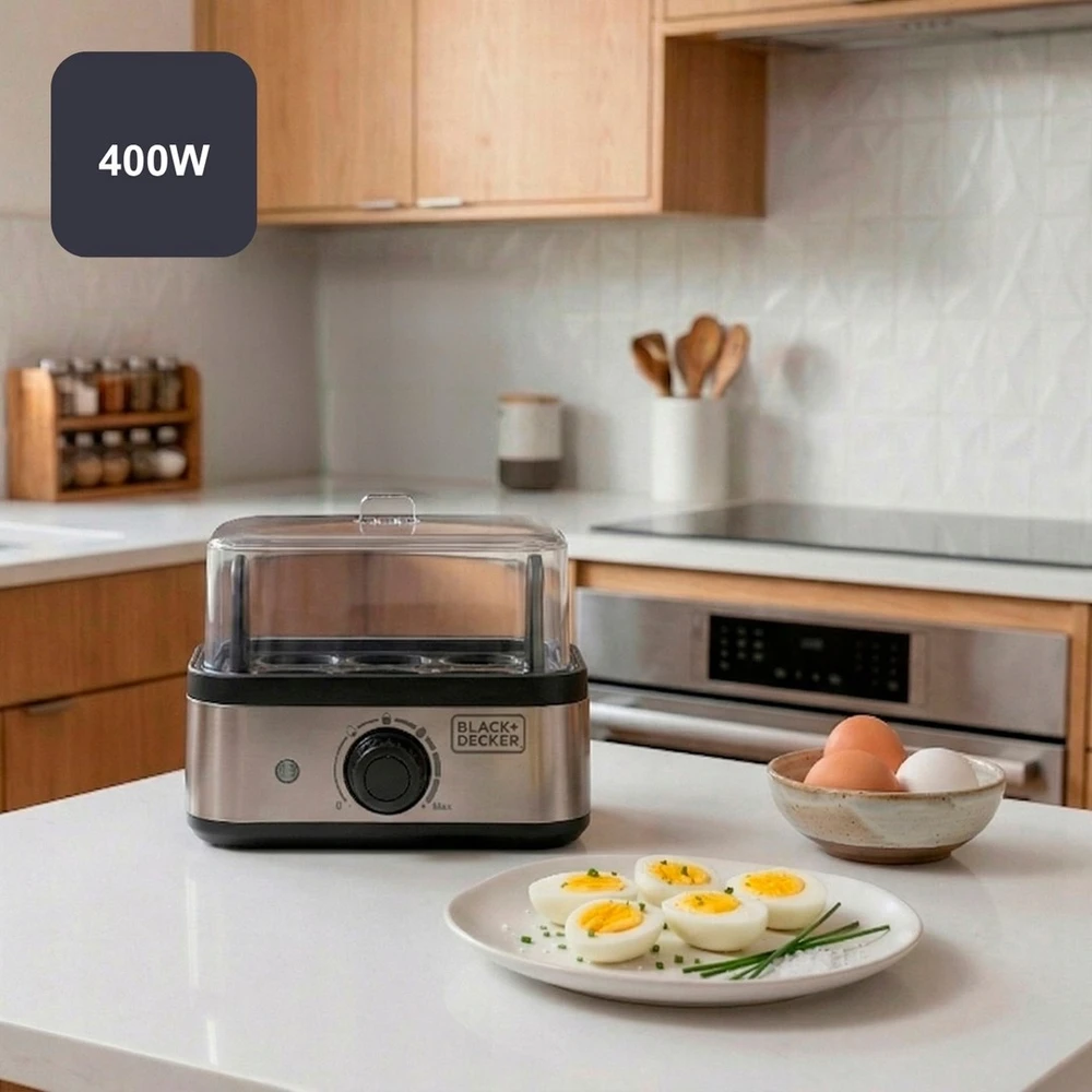 Black & Decker juodas+decker Juodas & Decker BXKS4800E 400 W 6-egg egg cooker