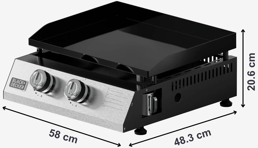 Black & Decker juodas+decker Juodas & Decker BXOP4900E 2-burner gas barbecue