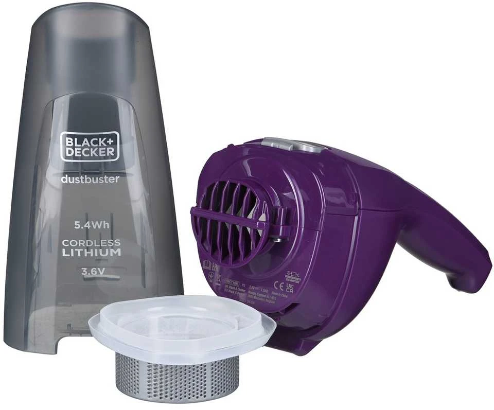Black & Decker Juodas & Decker Dulkių Siurblys - Juodas & Decker NVC115W, Pilkas, Violetinis
