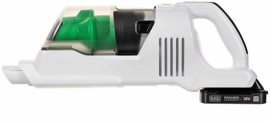 Black & Decker Juodas & Decker REVSV18D1 lazdinis dulkių siurblys/elektrinė šluota 2 viename lazdinis dulkių siurblys Baterija Sausas Bemaišis 0.5 L 36 W Žalias, Baltas 2 Ah