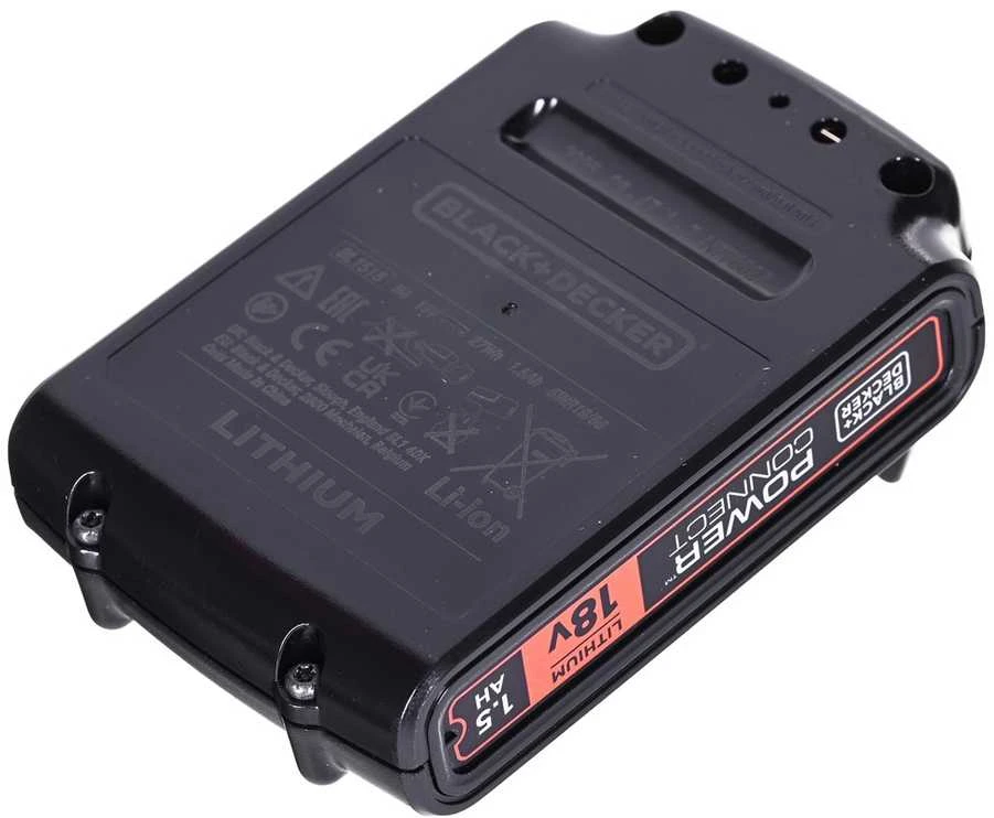 Akumuliatorinis gręžtuvas-suktuvas Black & Decker BDCDC18BAFC + 2x1.5Ah + antgalių rinkinys